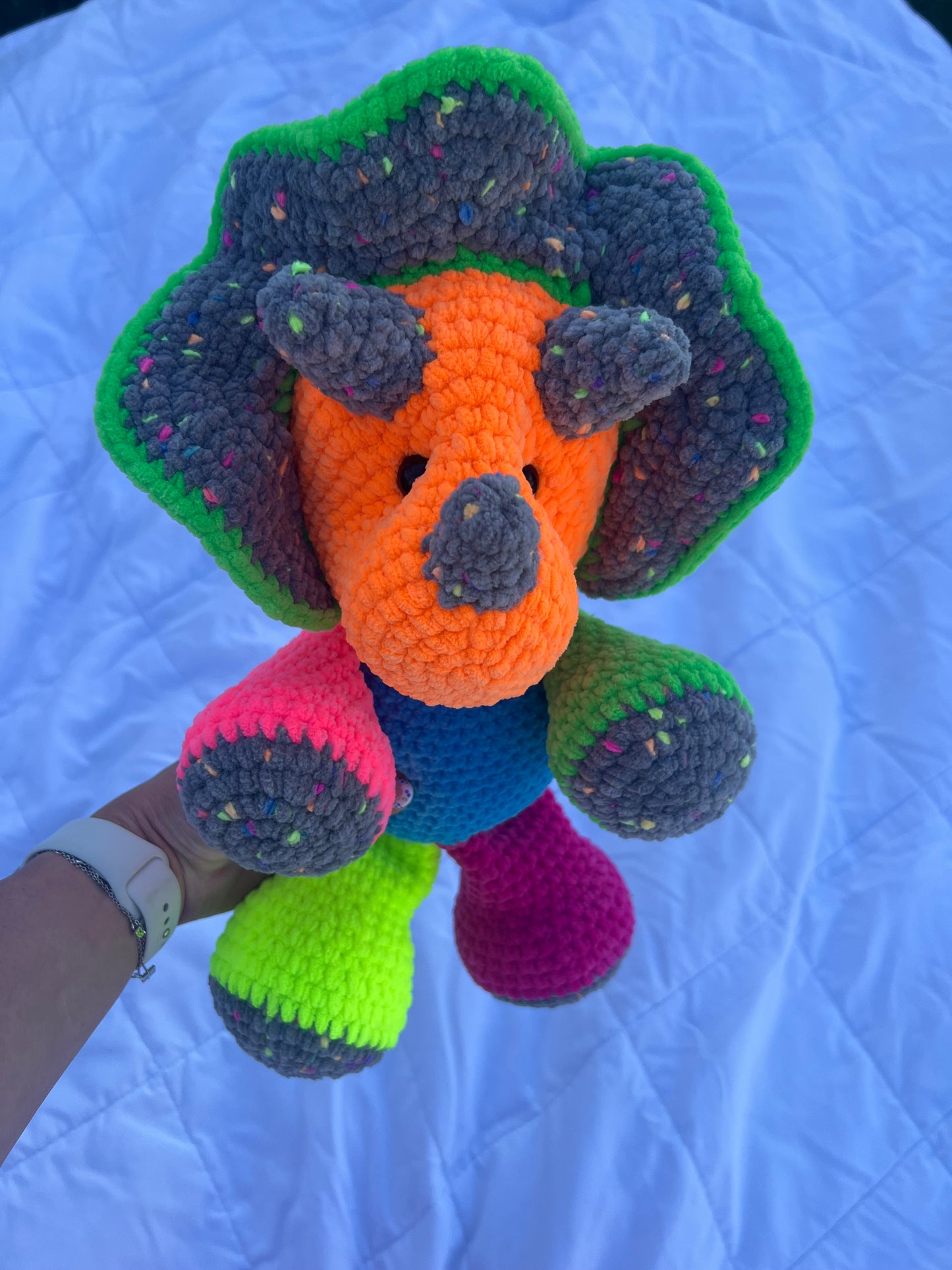 Neon Patchwork Dino