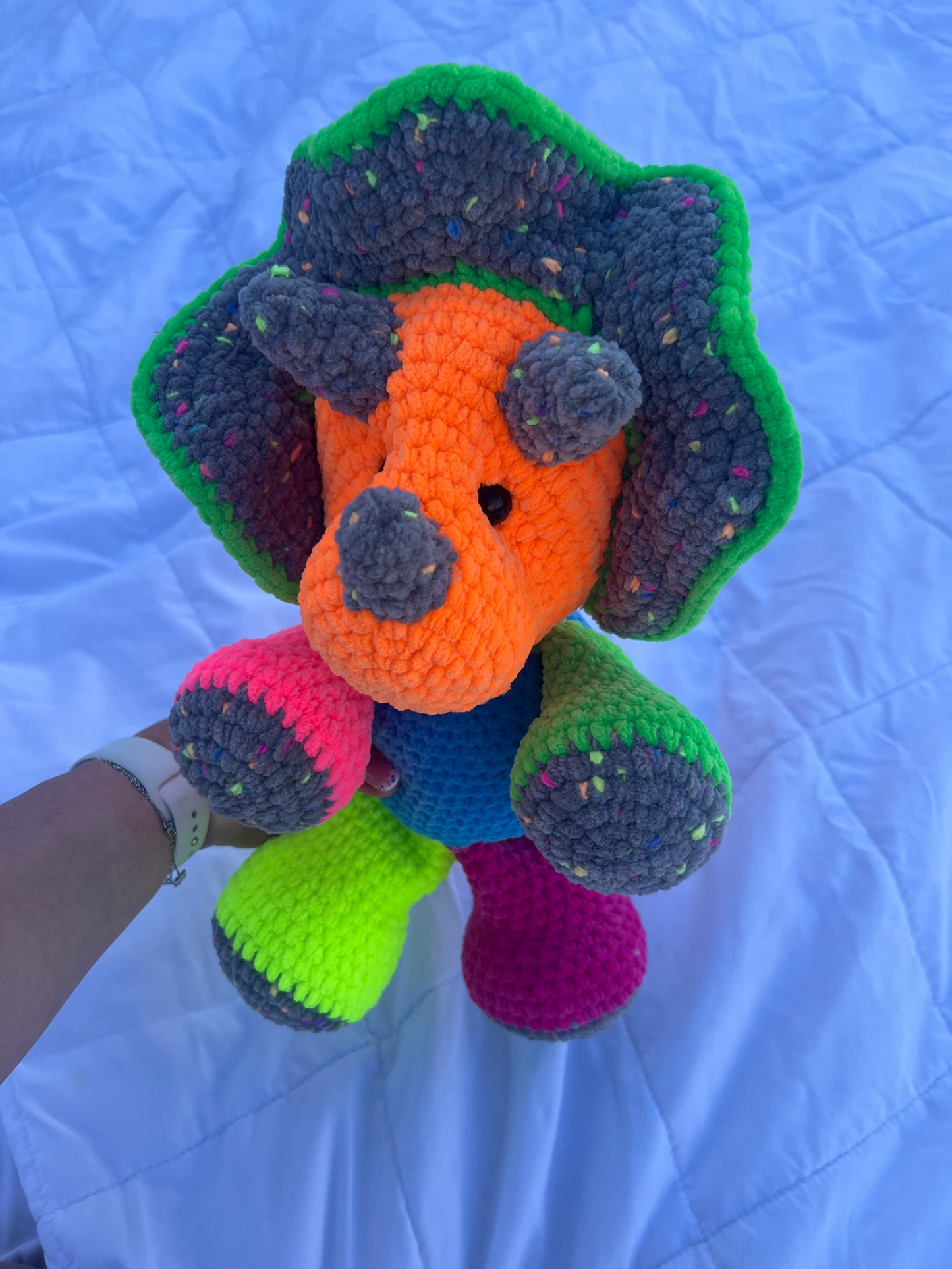 Neon Patchwork Dino