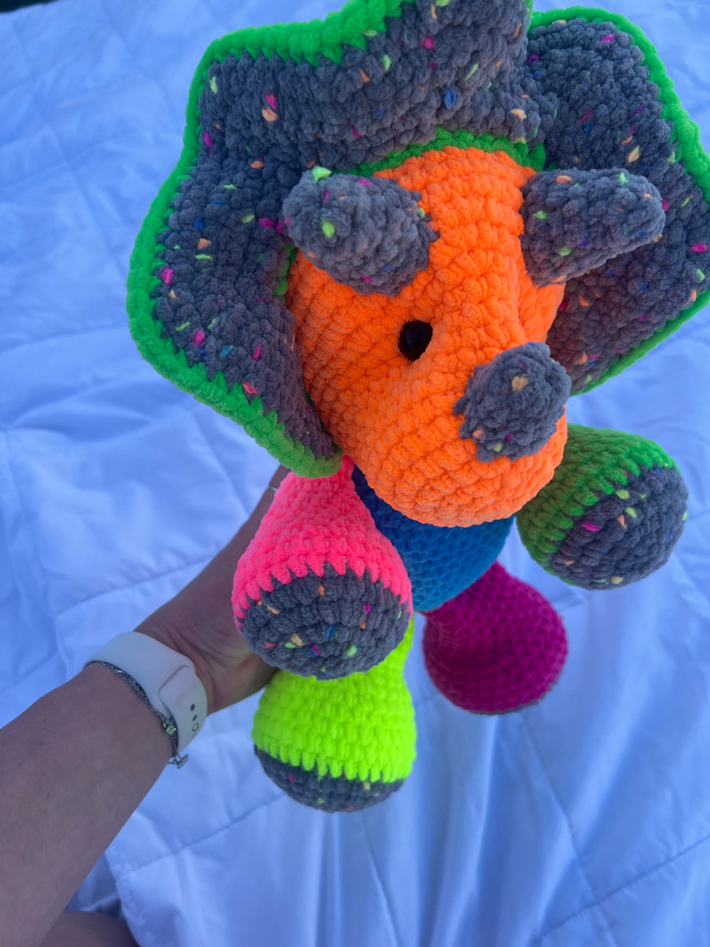 Neon Patchwork Dino